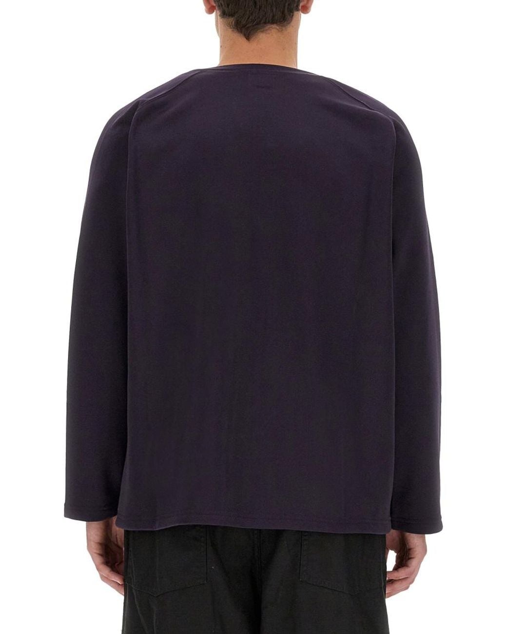 Needles Blue Cardigan With Logo Polyester Jumpers for men