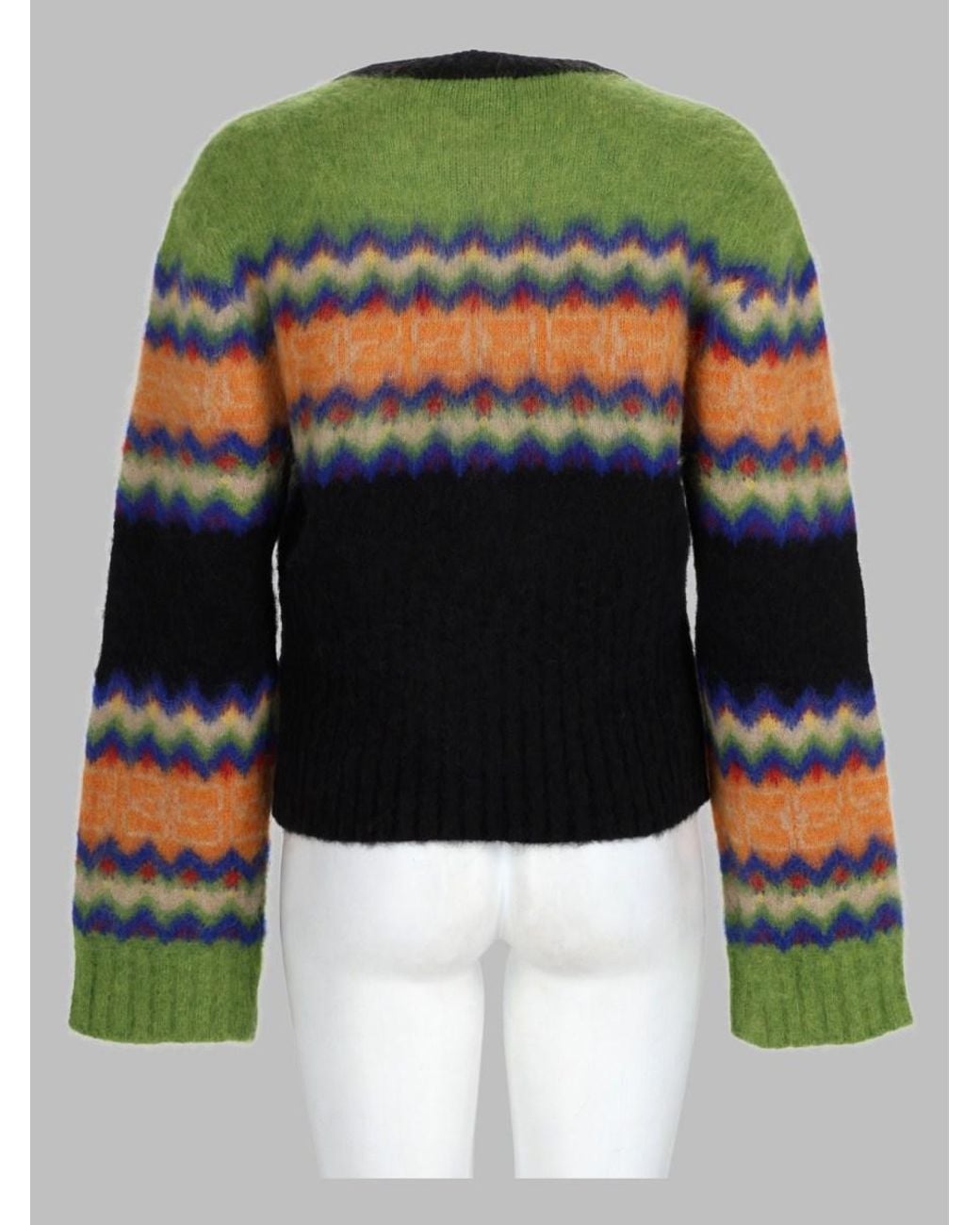 Ganni Multicolor Alpaca Fair Isle Jumper Polyamide Wool Sweater