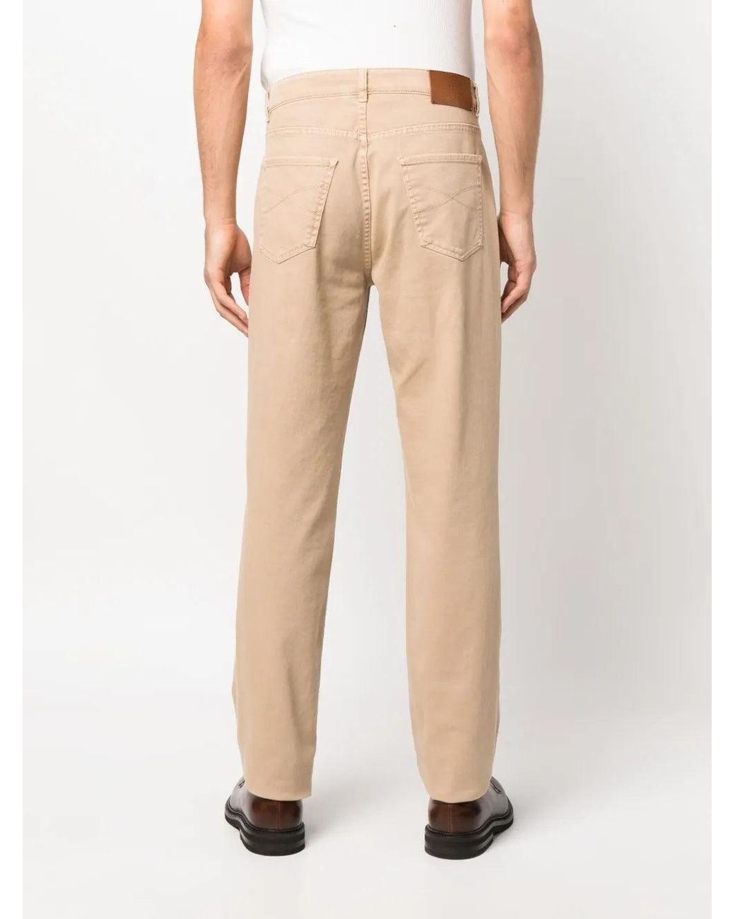 Brunello Cucinelli Natural Straight Leg Trousers for men