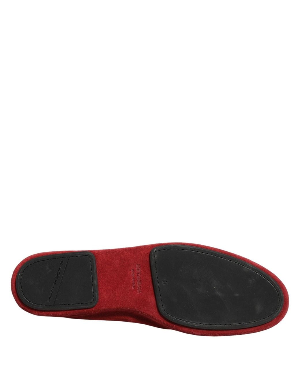 Dolce & Gabbana Red Suede Cross Slip On Dress Loafers Shoes for men