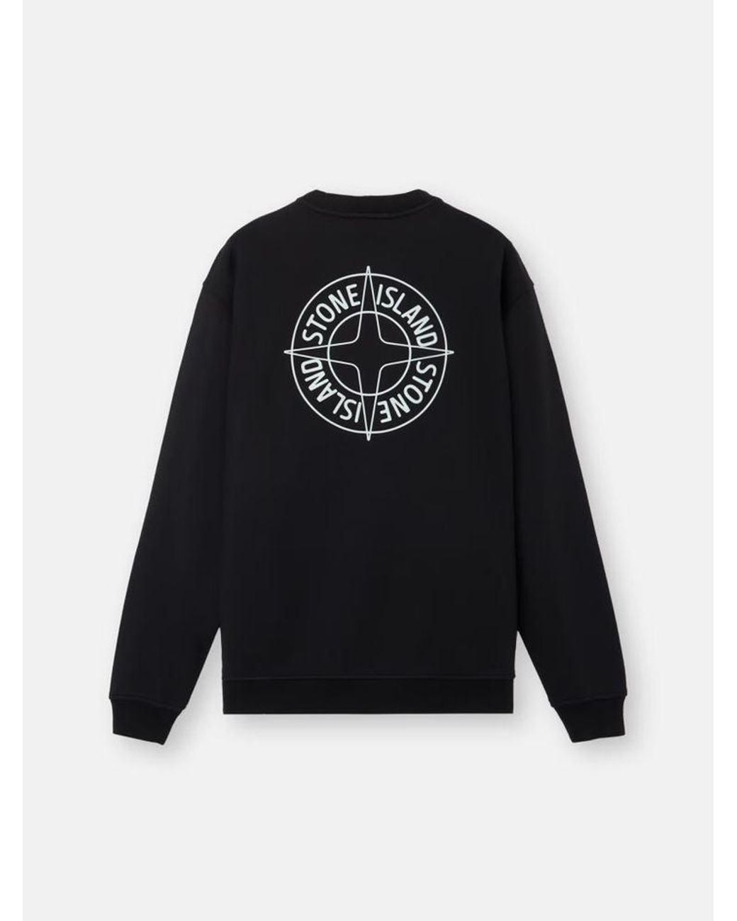 Stone Island Black Stone Island Logo-Embroidered Sweatshirt for men