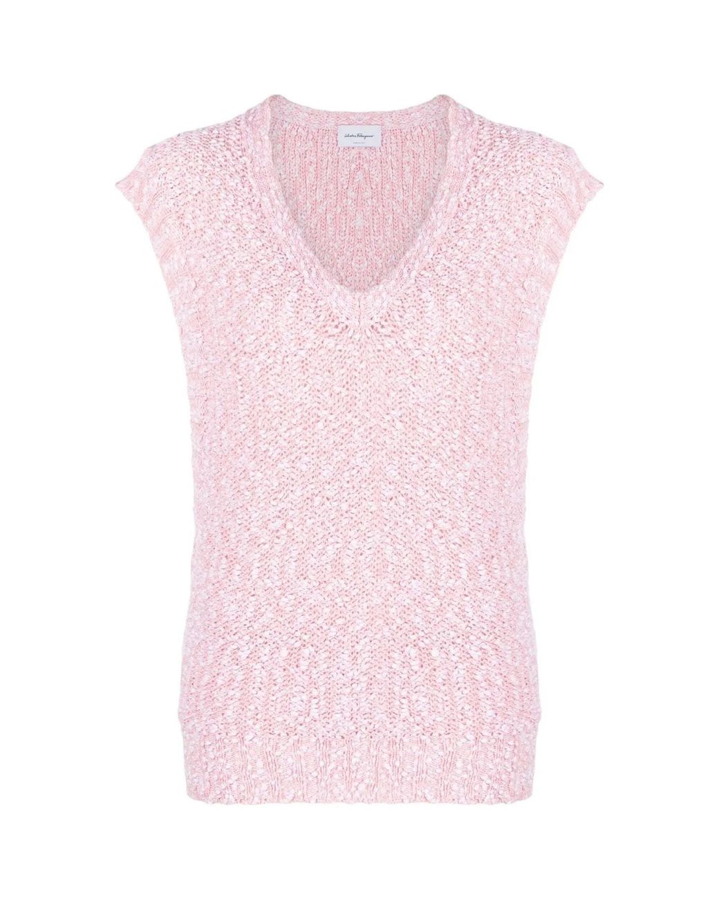 Ferragamo White Without Sleeves V-Neck