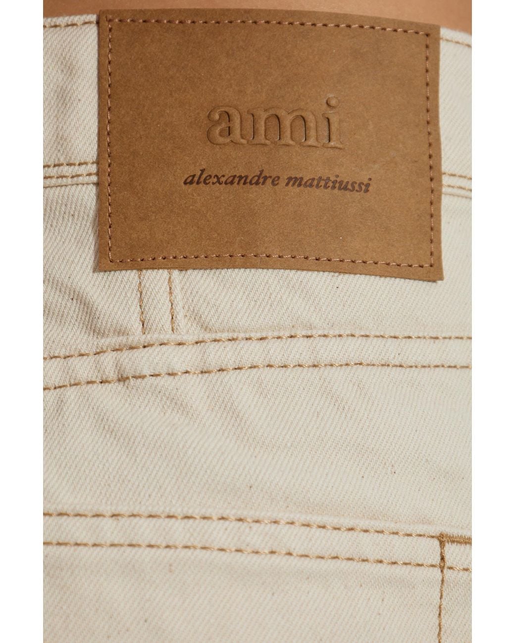 AMI White Wide-Leg Jeans