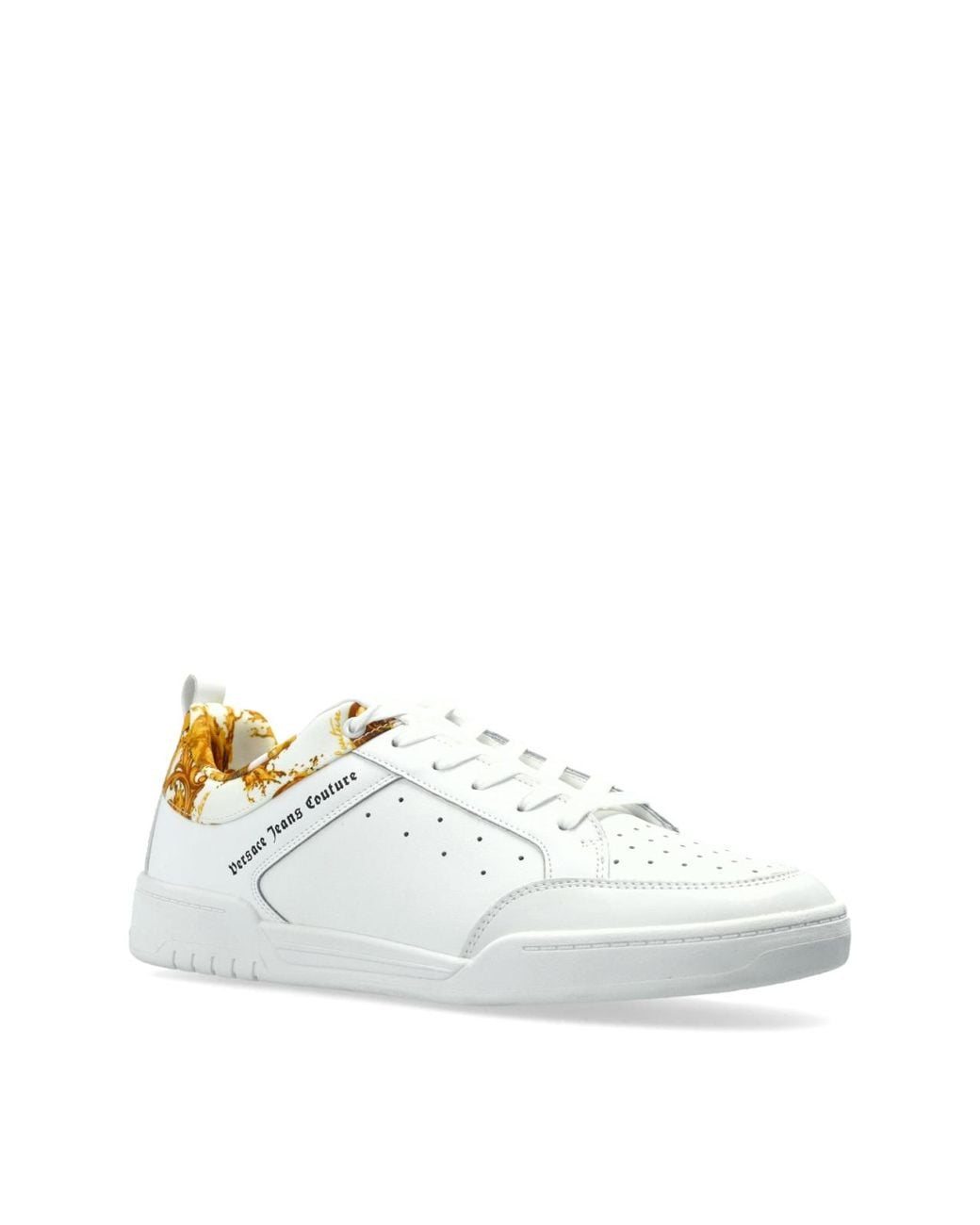 Versace White Barocco Print Low-Top Sneakers for men