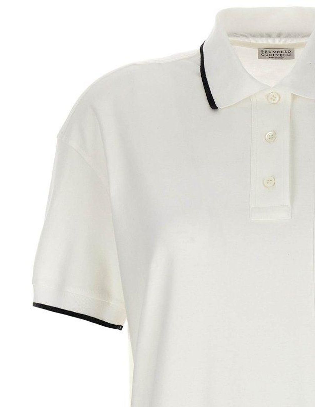 Brunello Cucinelli White Cotton Polo Dress