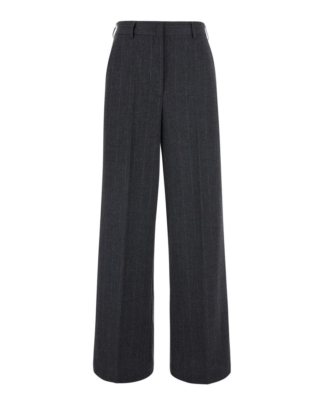 Jucca Blue Trousers Striped Wool-Blend Wool Blend