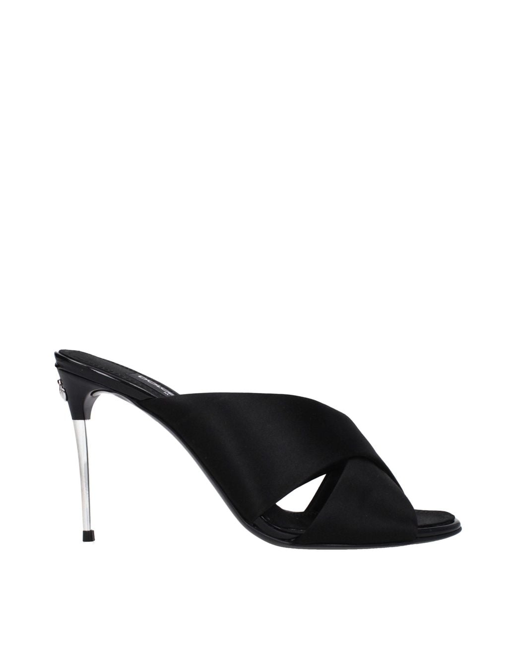 Dolce & Gabbana Black Satin Stiletto Heel Sandals
