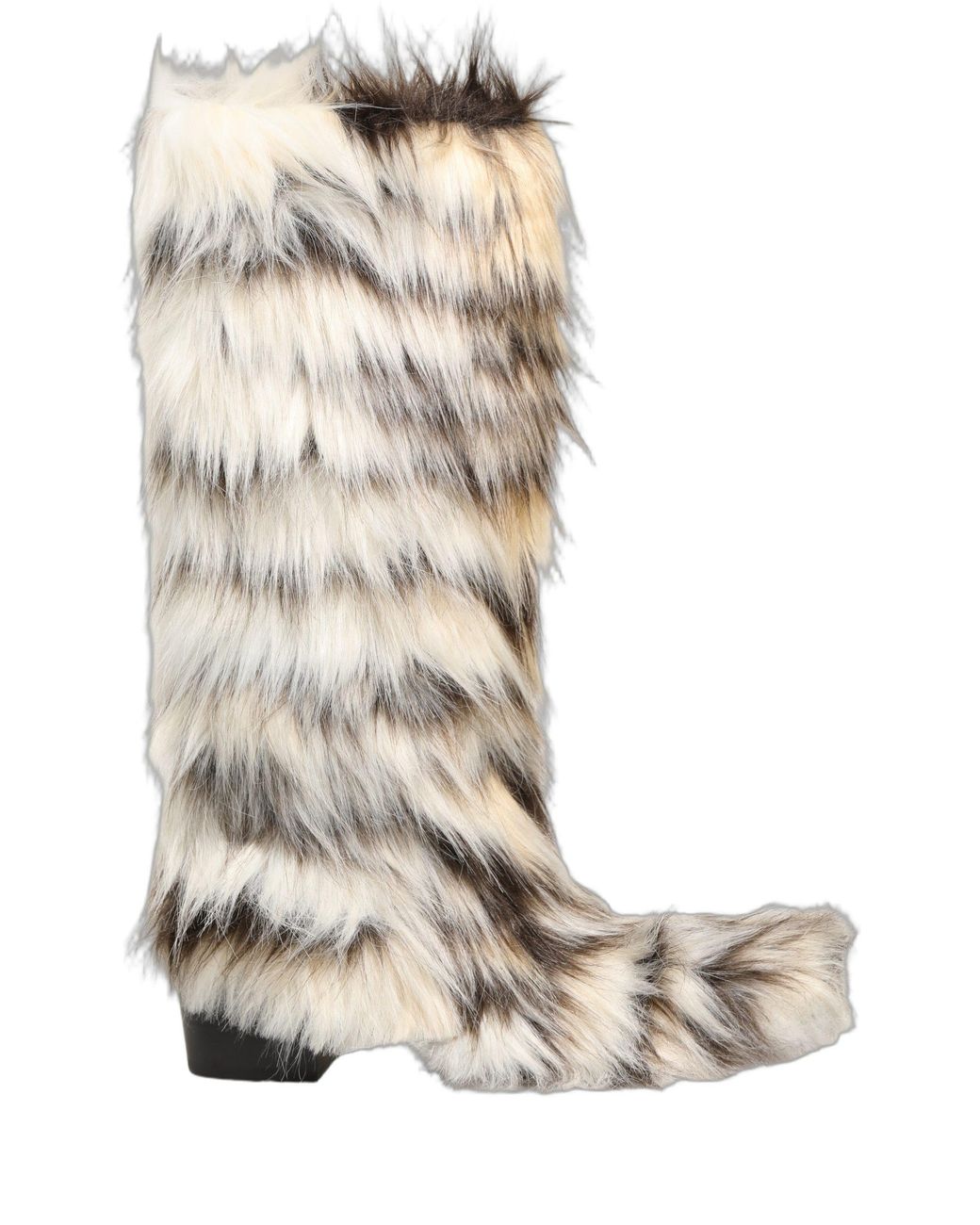 Dolce & Gabbana Multicolor Knee High Faux Fur Boots Shoes Accessory for men