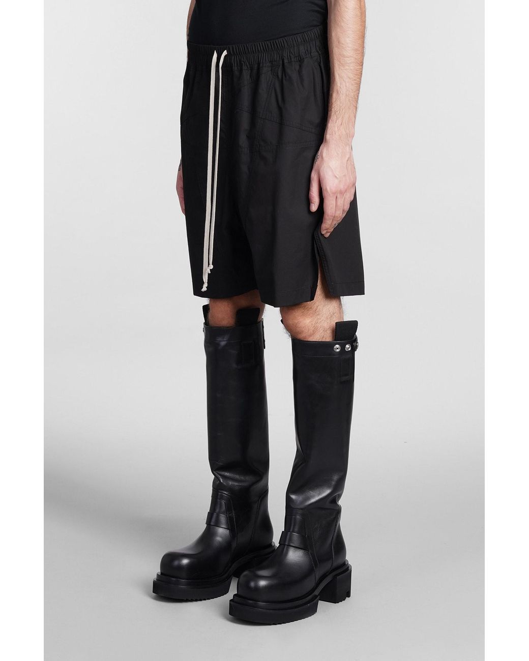 Rick Owens Men's Penta Boxers Shorts In Black Cotton