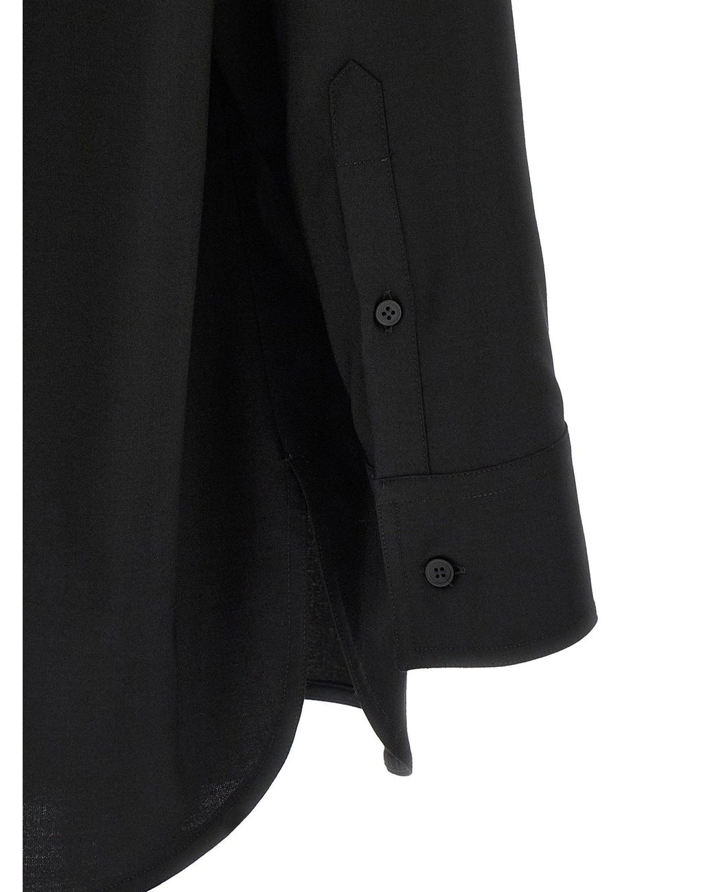 MM6 by Maison Margiela Black Wool-Blend With Jacquard Labels Shirt
