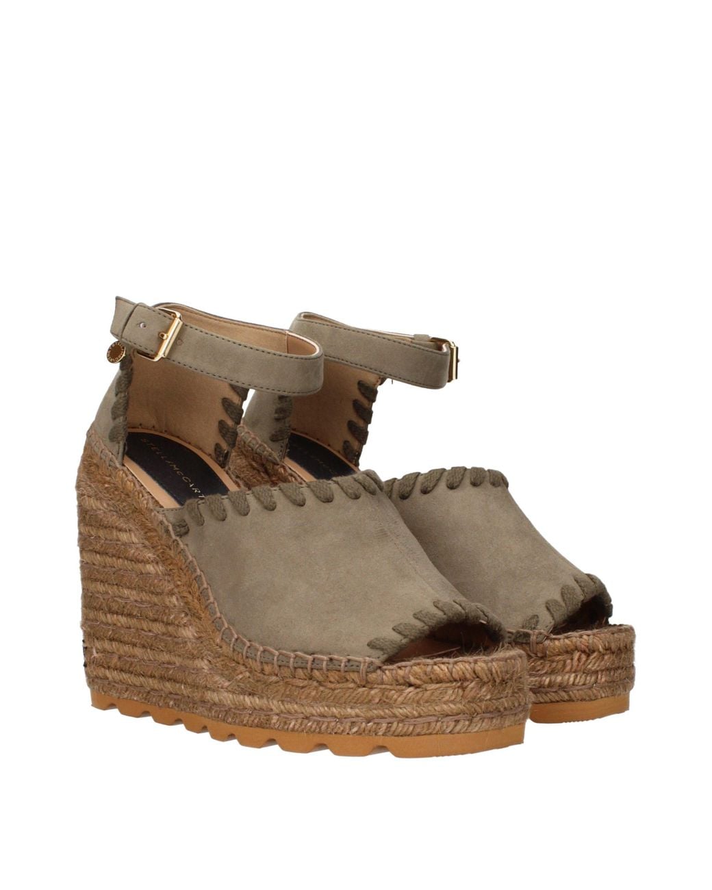 Stella McCartney Brown Leather Wedge Sandals