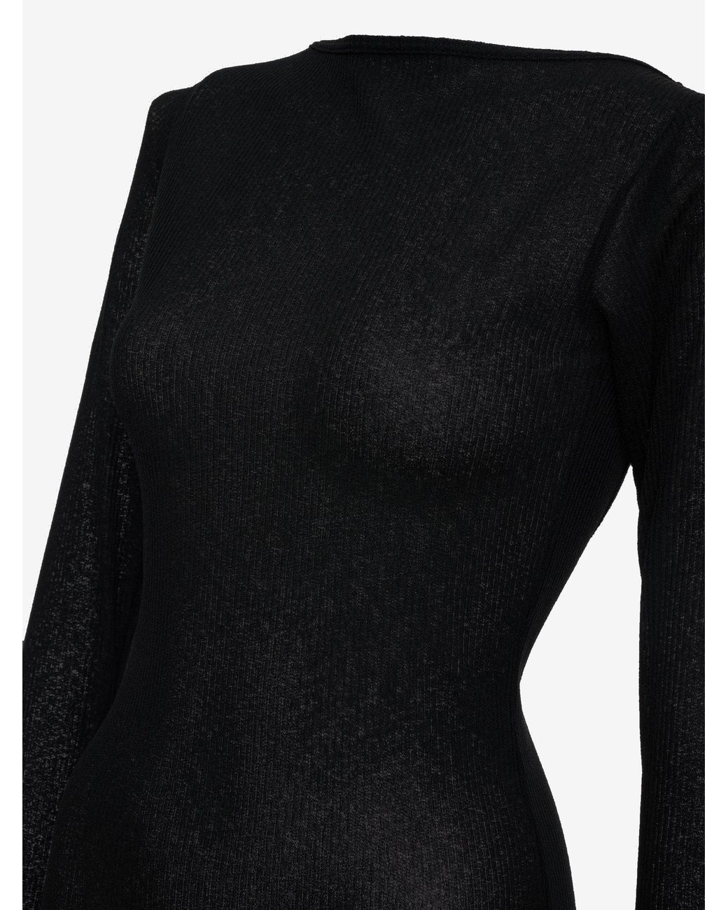 Rhude Black Sheer Knit Jersey Dress