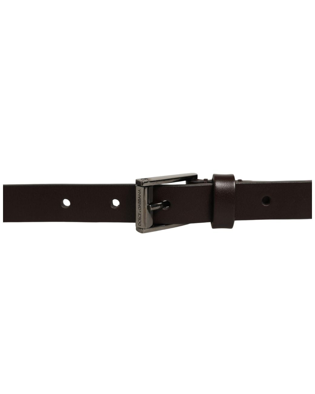 Dolce & Gabbana Black Leather Double Wrap Metal Buckle Belt Dark Calf for men