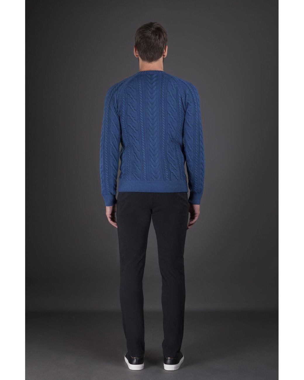Moorer Blue Cable Knit Sweater Clothing for men