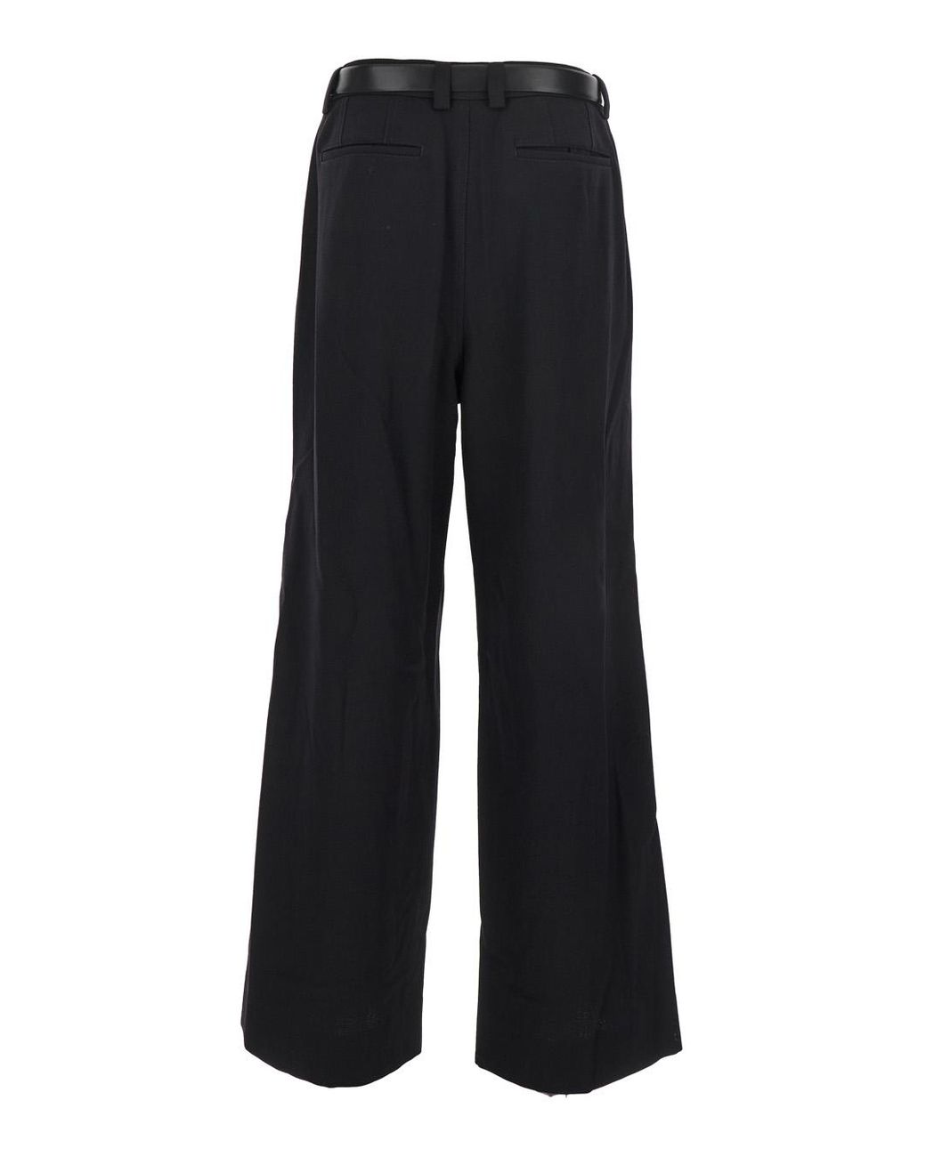 Juun.J Black Trousers With Built-In Belt And Pleated Design for men