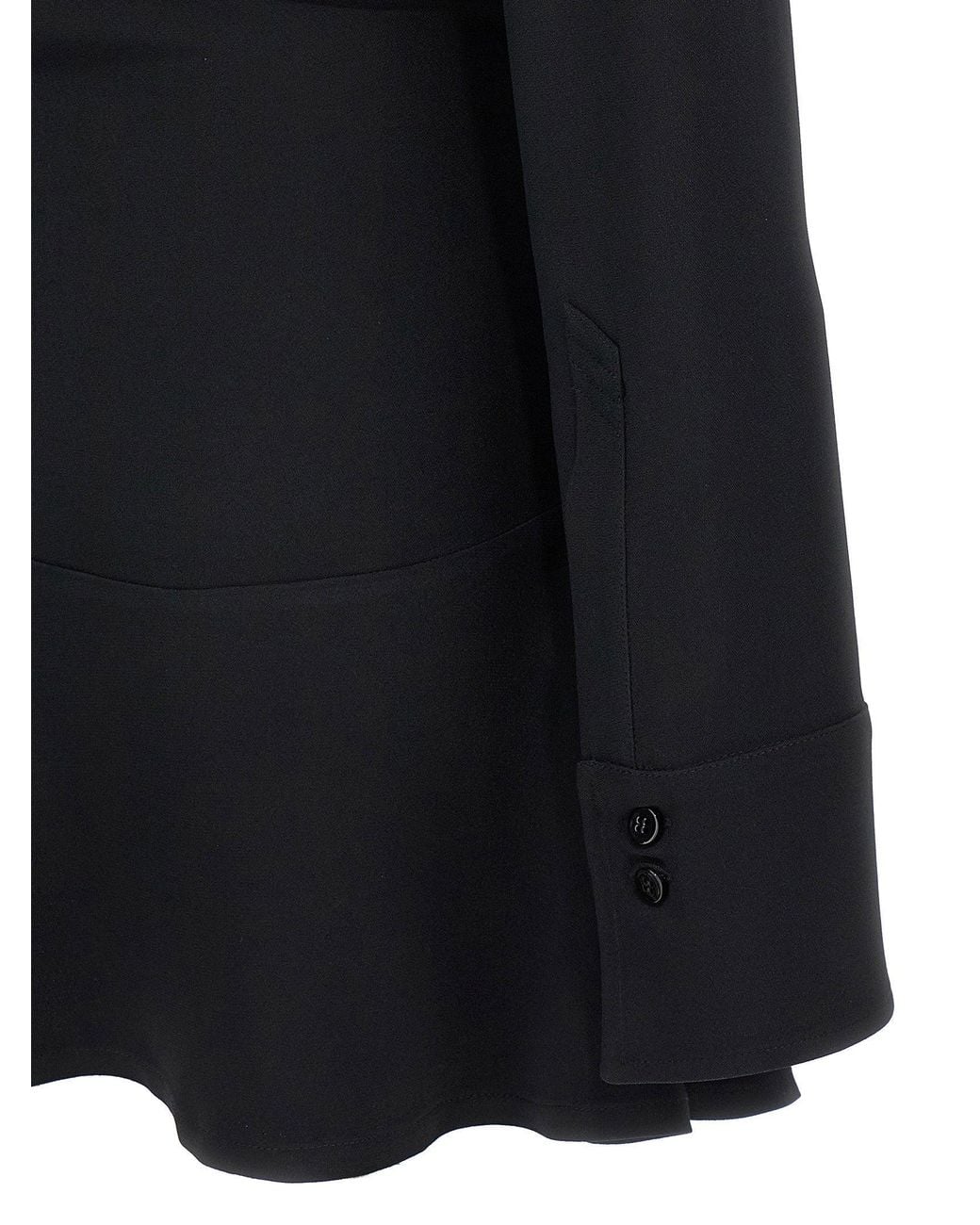 The Attico Black Polo Collar Mini Dress