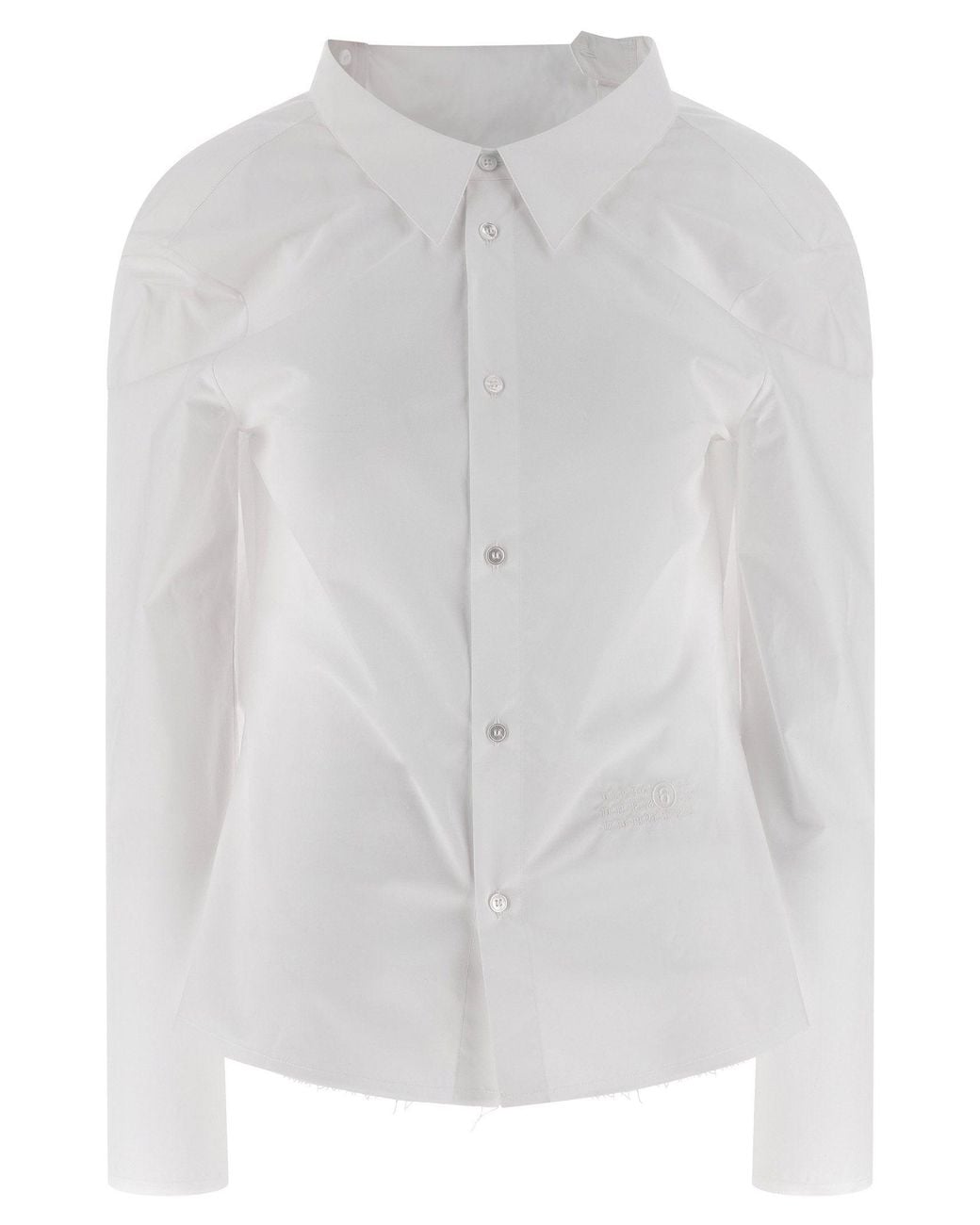 MM6 by Maison Margiela White Numeric Signature Embroidered Shirt