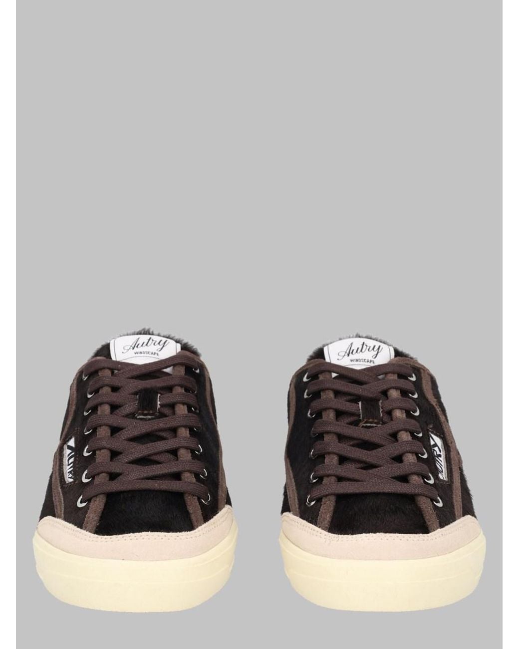 Autry Black Windscape Low Trainers Pony Cow Leather Sneaker