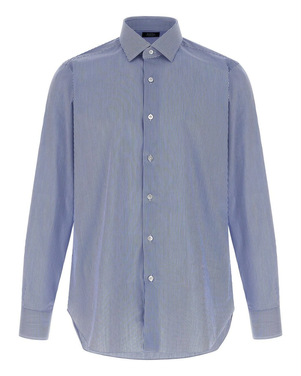 Barba Napoli Blue Striped Cotton Poplin Shirt