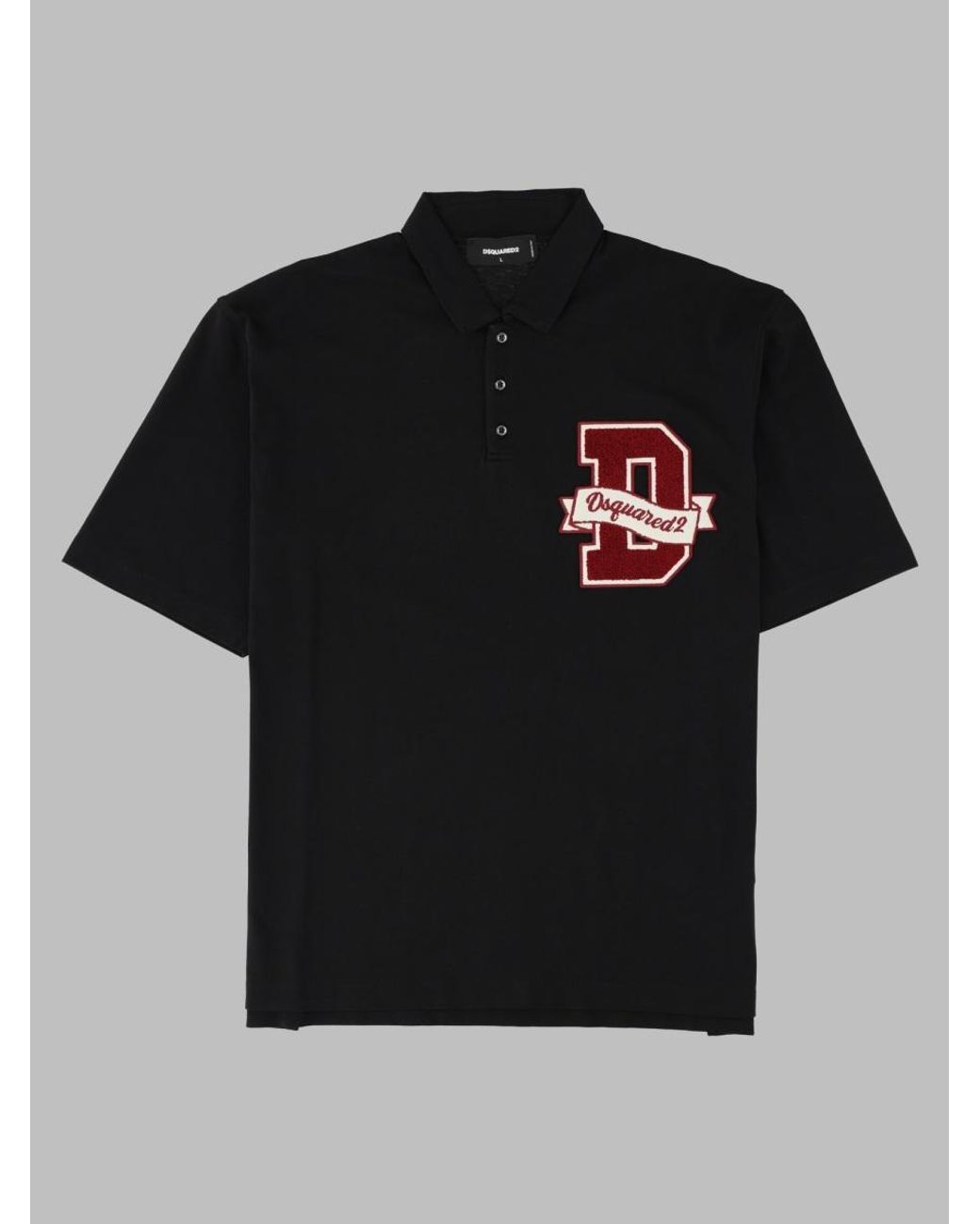 DSquared² Black Logo Cotton Polo Shirt T-Shirts And Polos for men