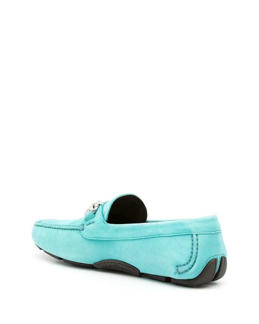 Ferragamo Green Gancini Leather Loafers for men