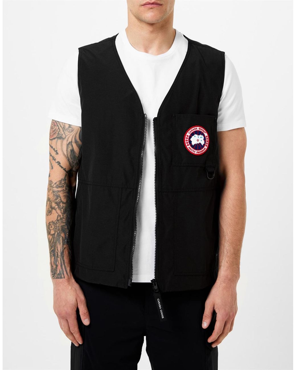 Canada Goose Black Canmore Logo Vest Clothing Coats & Jackets for men