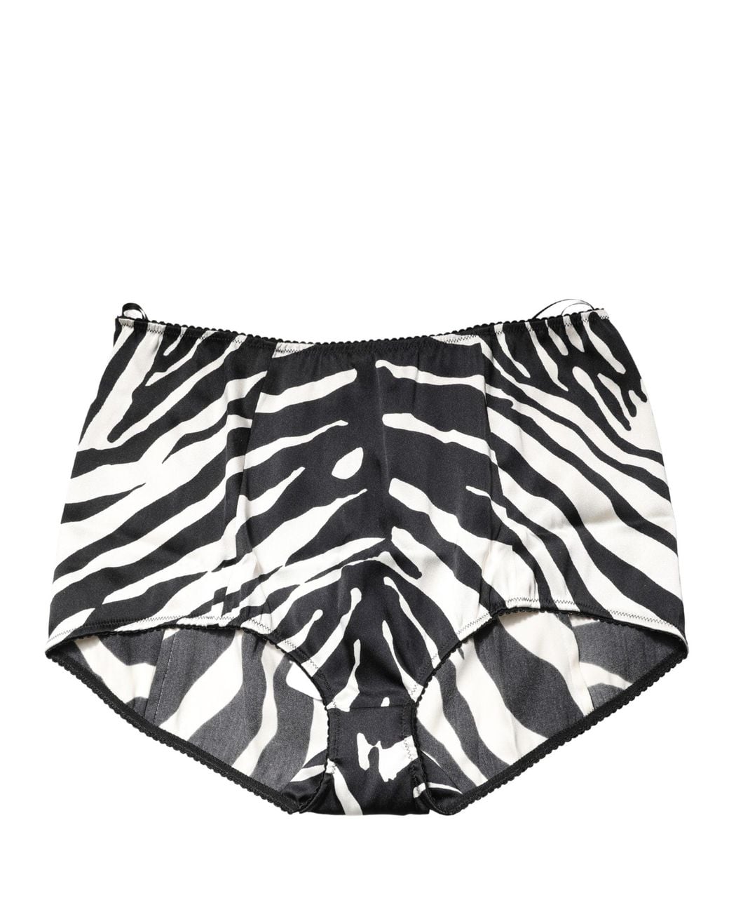 Dolce & Gabbana Metallic Dolce & Gabbana Zebra-Striped Silk Bodysuit