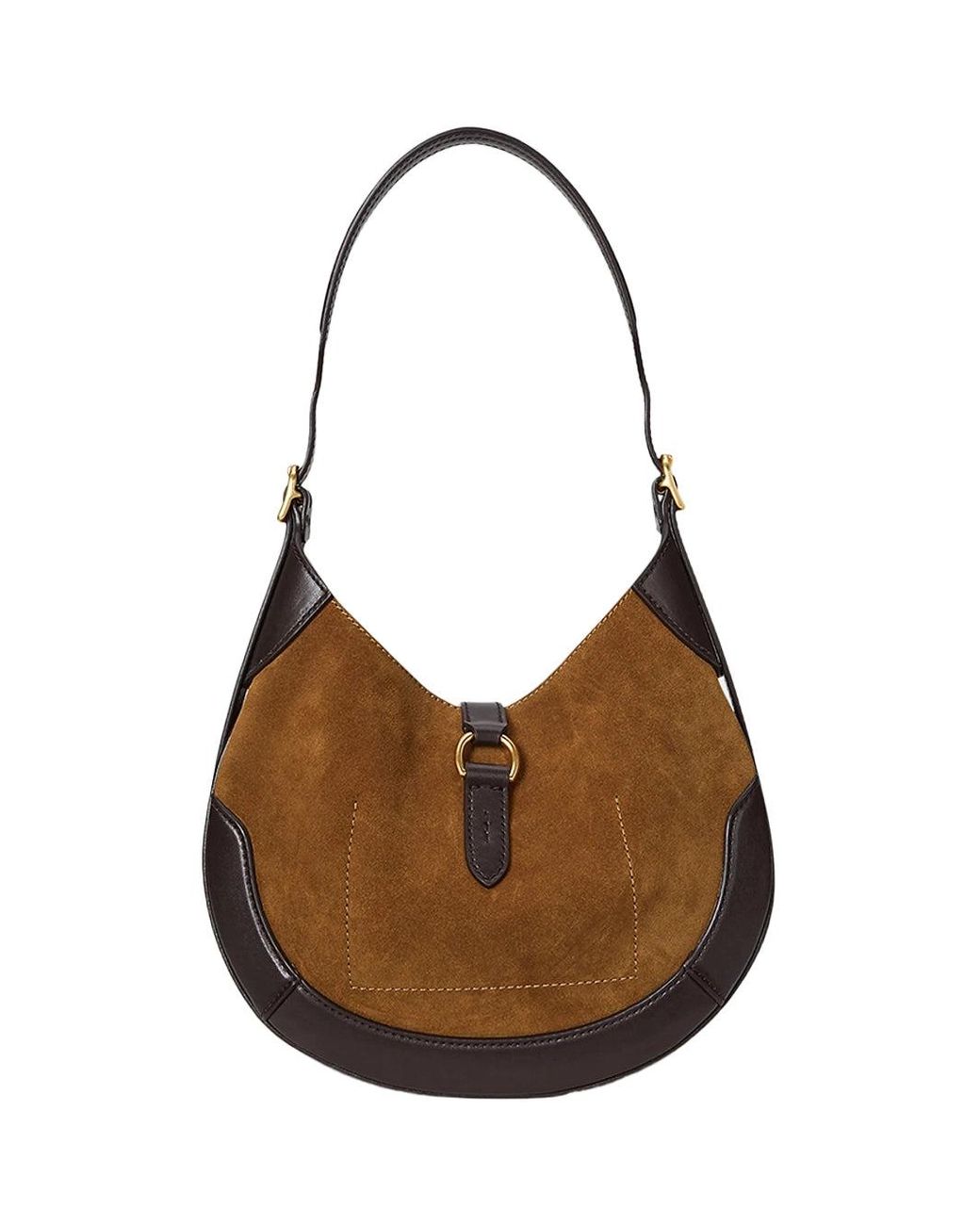 Ralph Lauren Brown Polo Polo Id Suede Bag Camal