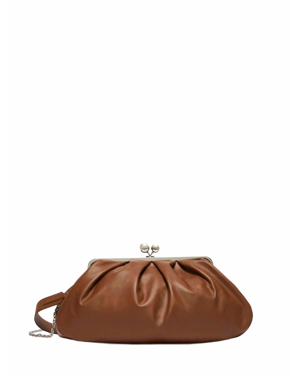 Weekend by Maxmara Brown Clutch Bag Provino Tan Leather Handbags