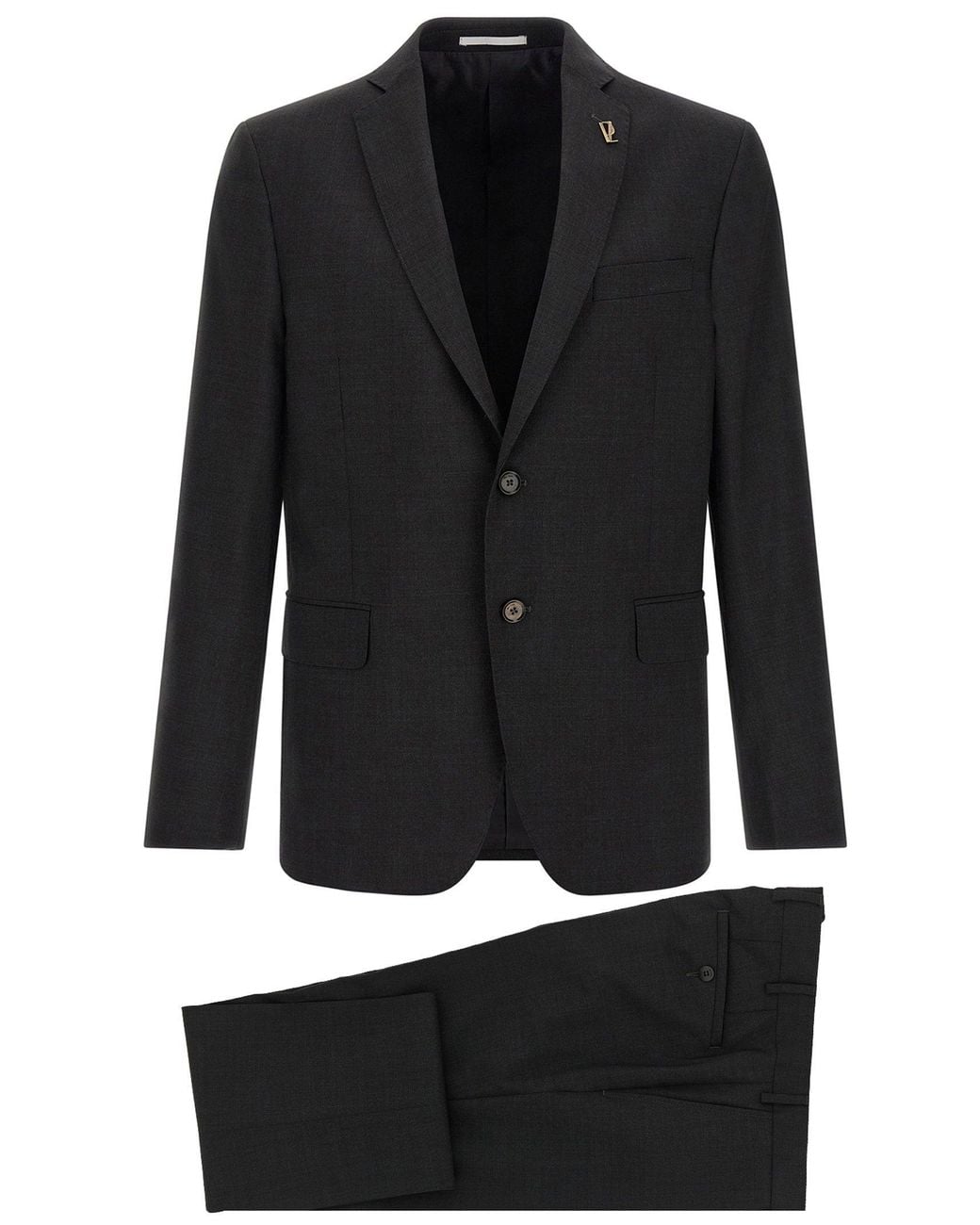 Pal Zileri Black Wool Two-Piece Pant Suit — Anthracite