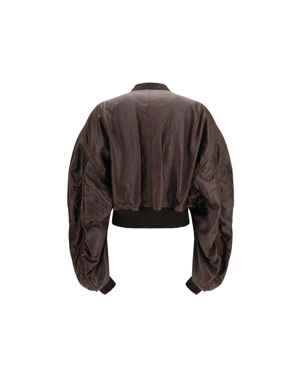 Rick Owens Brown Calf Leather Bos Taurus Bomber