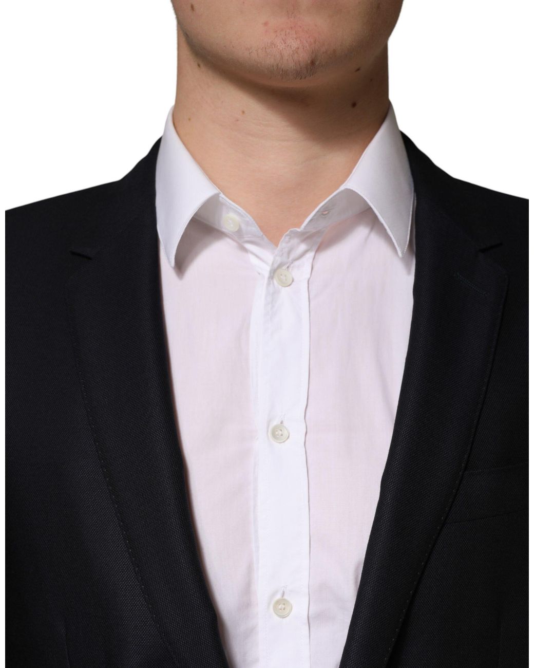 Dolce & Gabbana Black Martini Single Breasted Jacket Blazer Virgin Wool Clothing