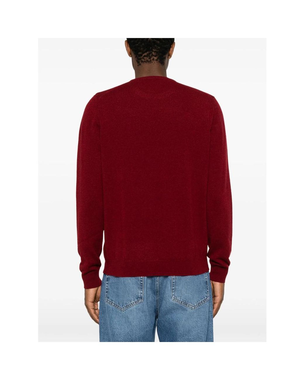 Fedeli Red Crew-Neck Sweater for men