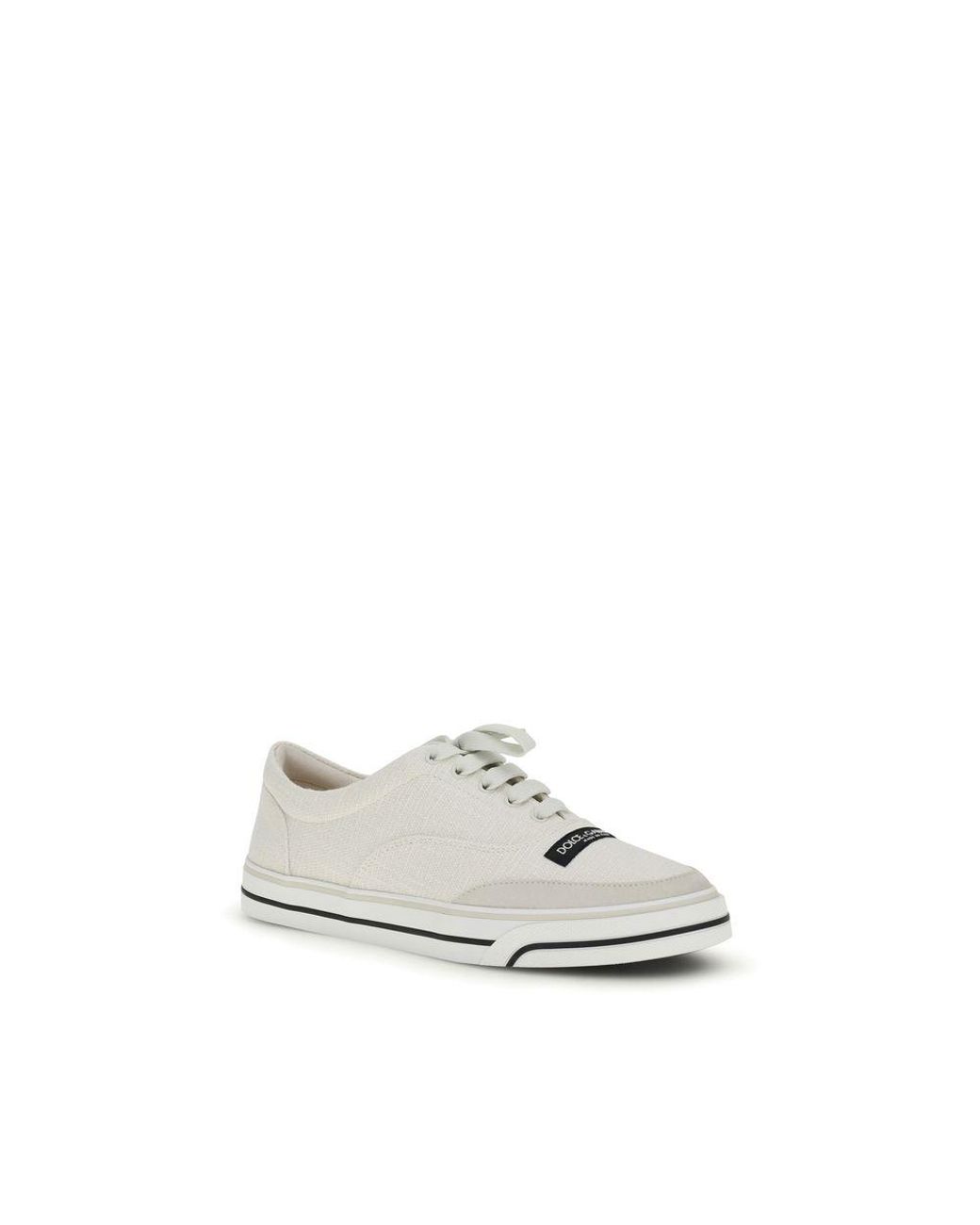 Dolce & Gabbana White Linen Low Top Sneakers for men