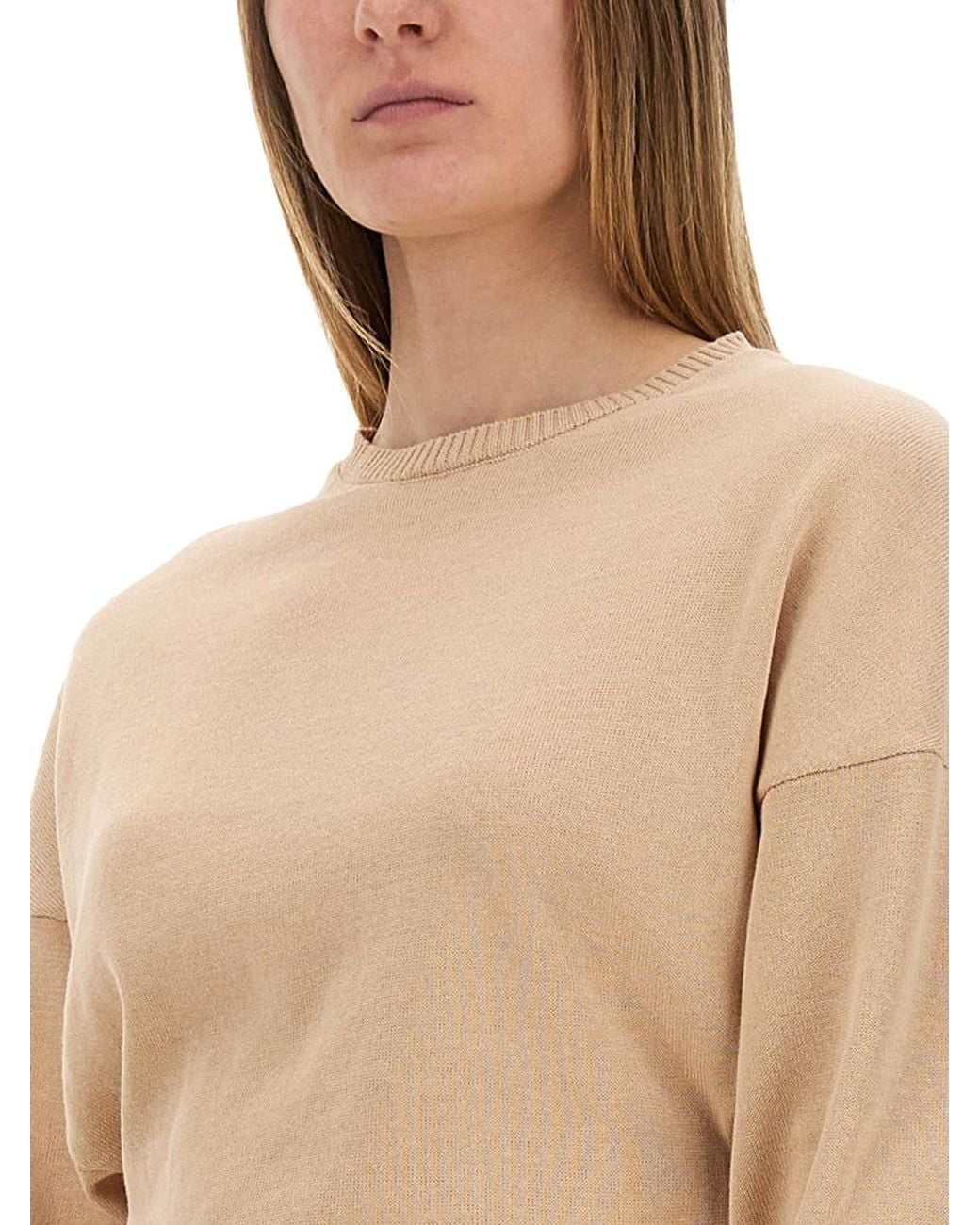 Alysi Natural Cropped Shirt Cotton Jumpers