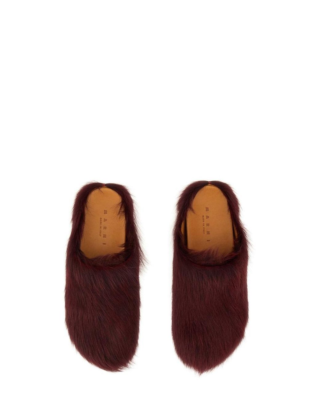 Marni Brown Fussbett Sabot Calf Hair Sandal