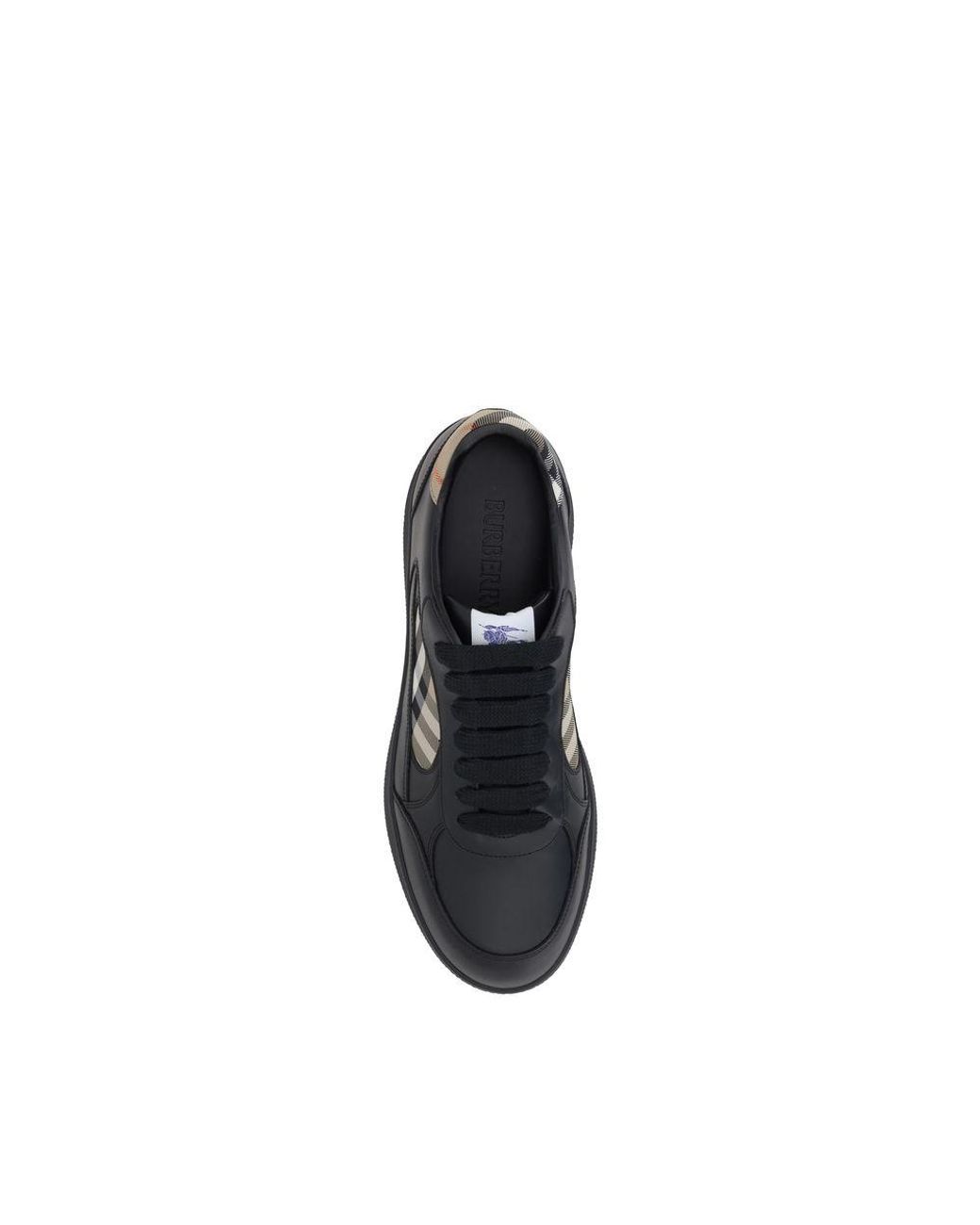 Burberry Blue Calf Leather Bos Taurus Low Top Sneakers for men