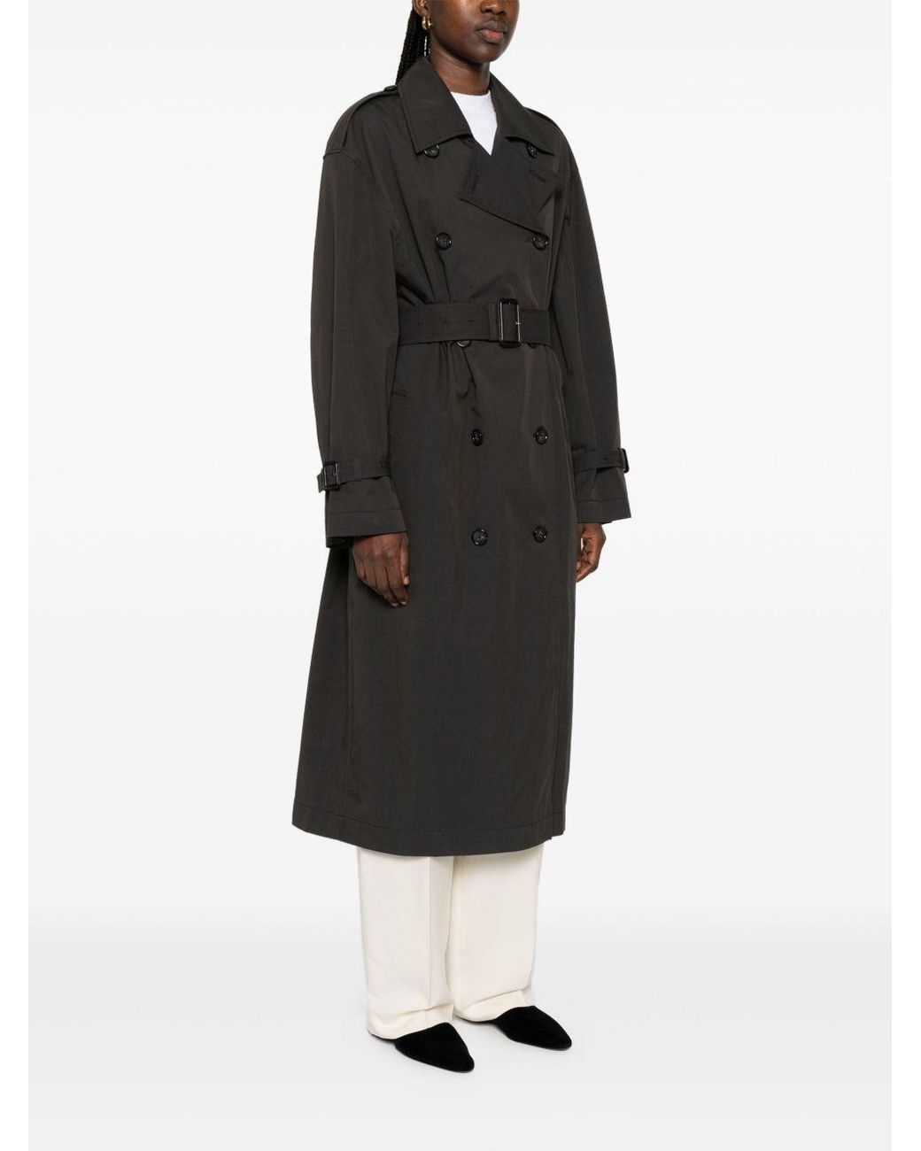 Totême  Black Cotton Blend Trench Coat