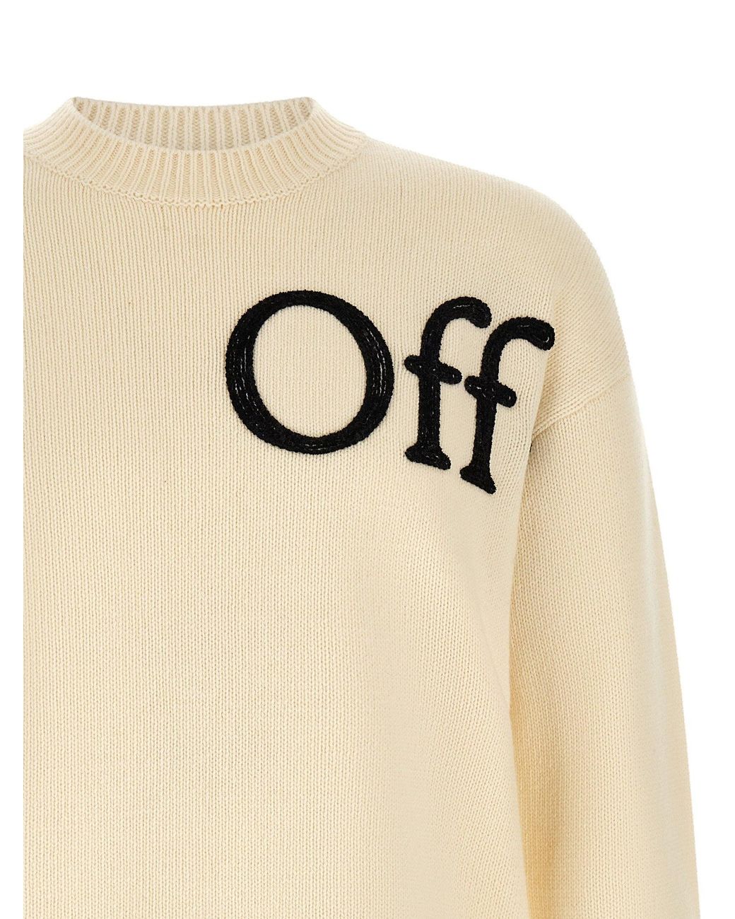Off-White c/o Virgil Abloh Natural Logo-Embroidered Sweatshirt for men