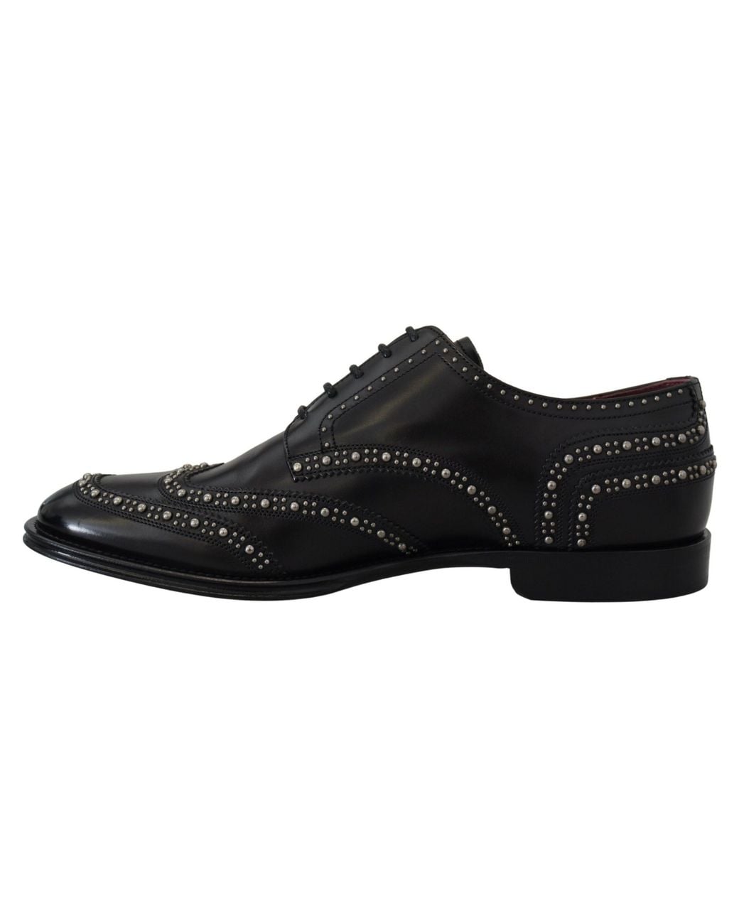 Dolce & Gabbana Black Elegant Studded Derby Shoes for men