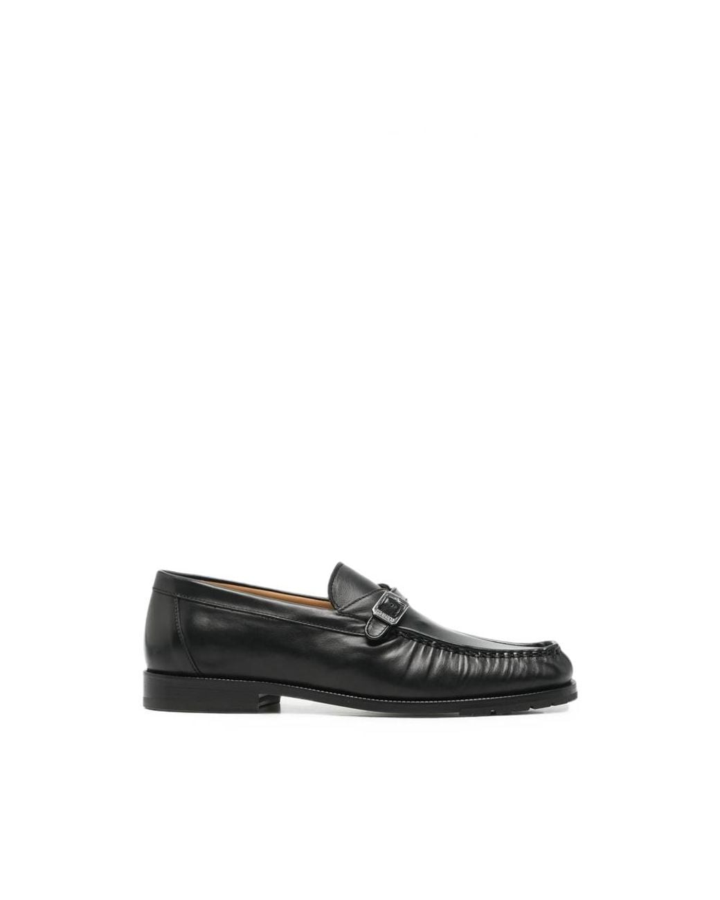 Magliano Black Buckled Leather Loafers for men
