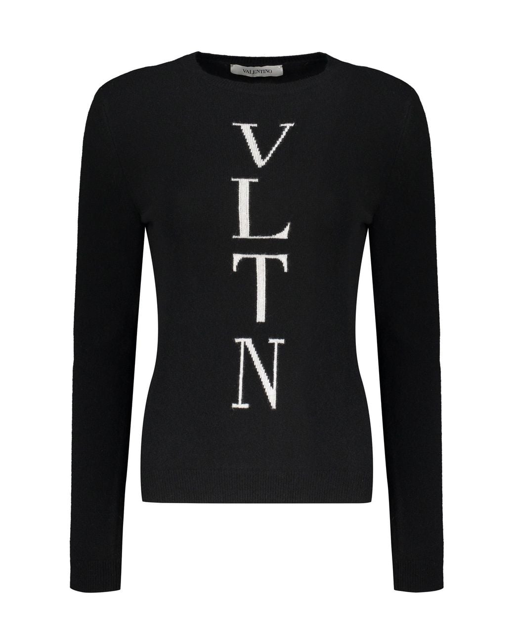 Valentino Black Wool Crewneck Sweater