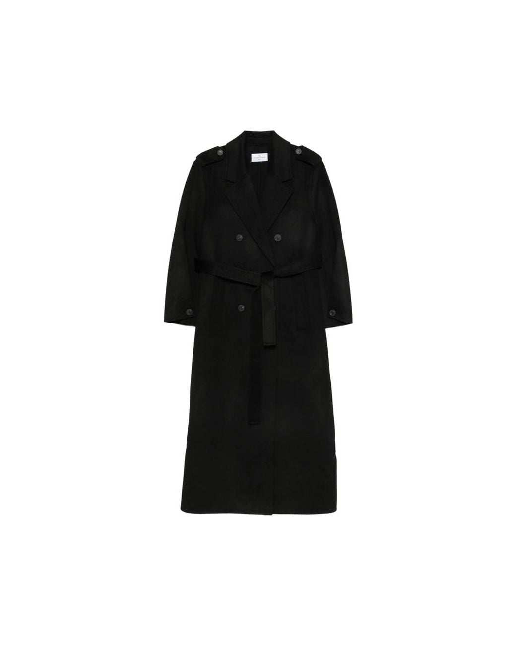 The Dynamis Studio Black Double-Breasted Belted Coat