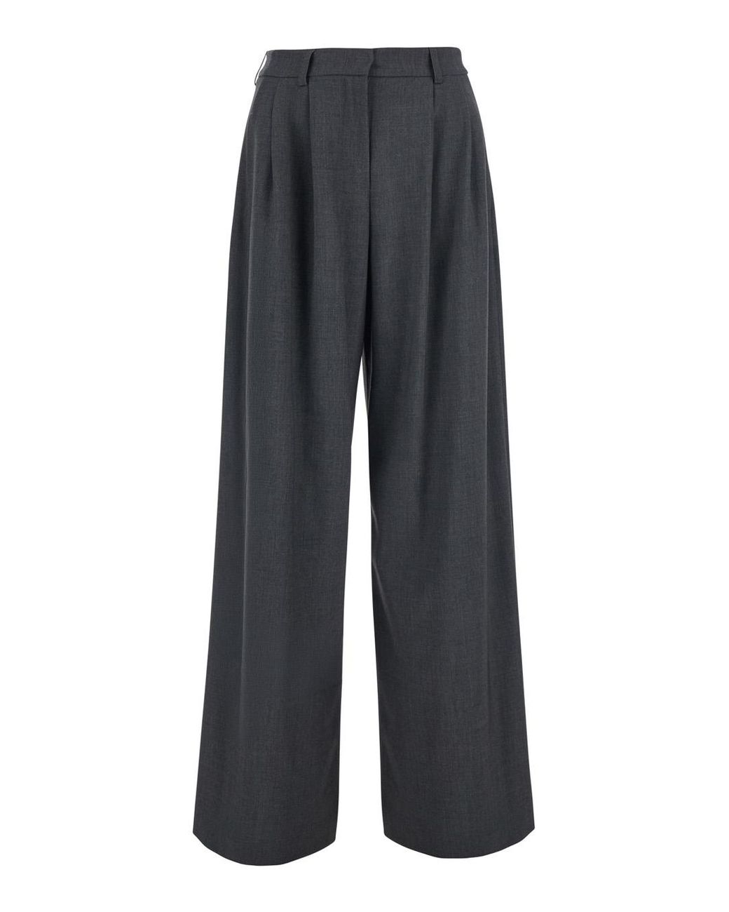 Le Plain Gray Trousers Wool-Blend Wool Blend