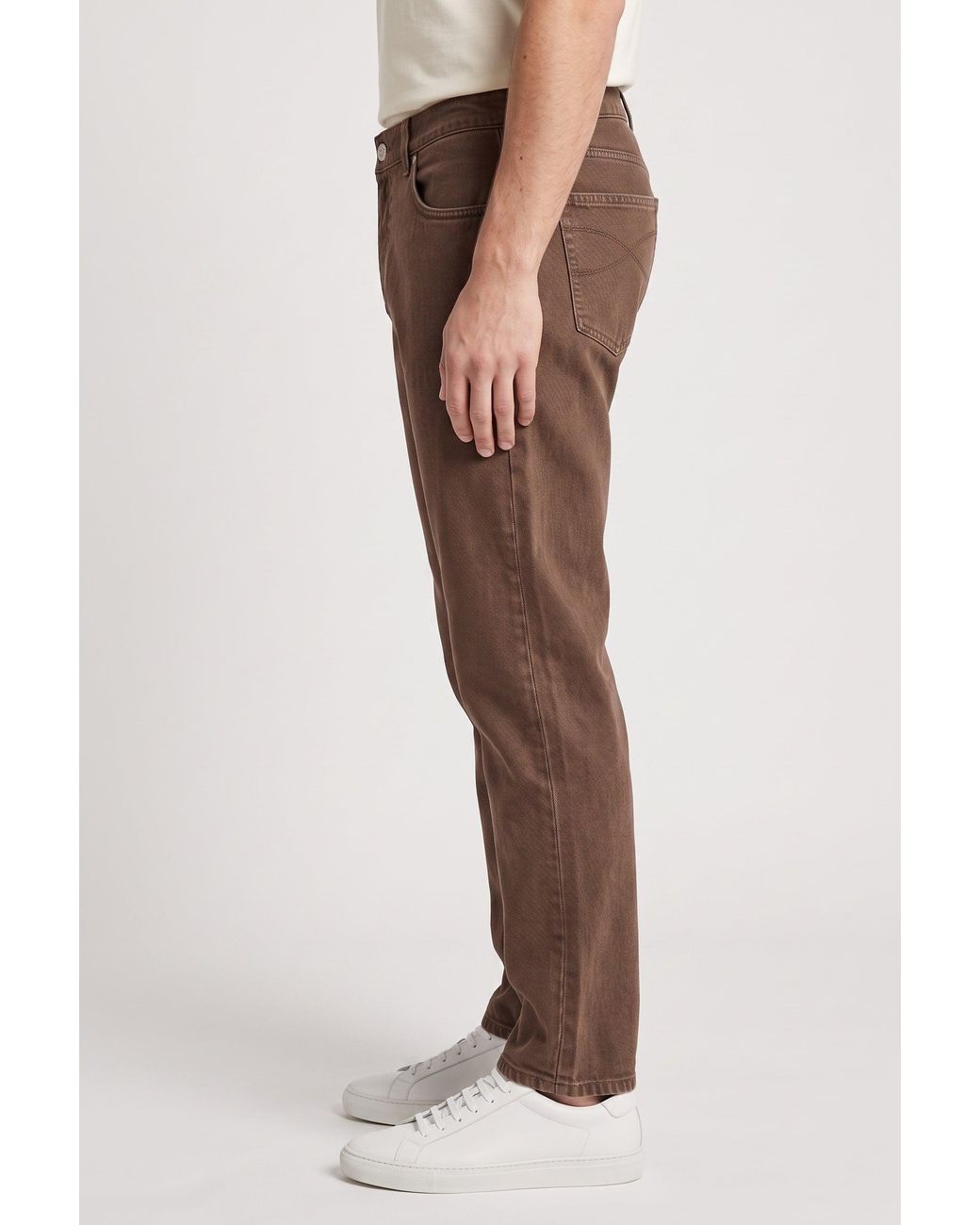 Brunello Cucinelli Brown 'S5 Pocket Leisure Fit Denim Trousers for men