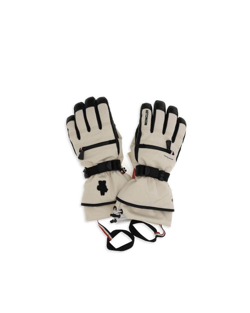Moncler Black Beige Polyamide Gloves