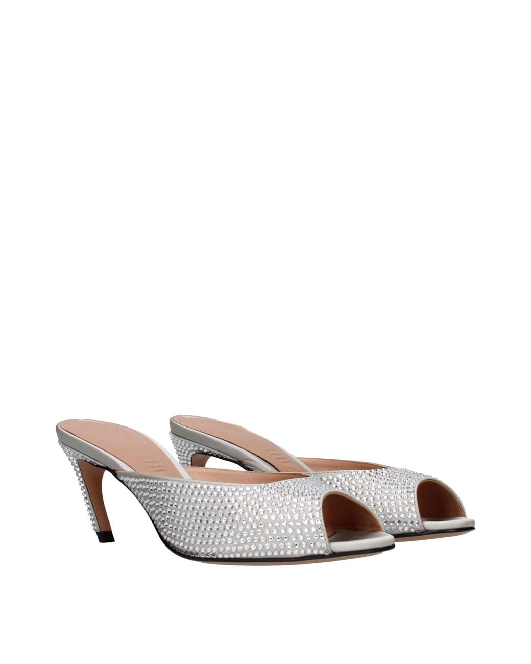 The Attico Metallic Ada Sandals Satin