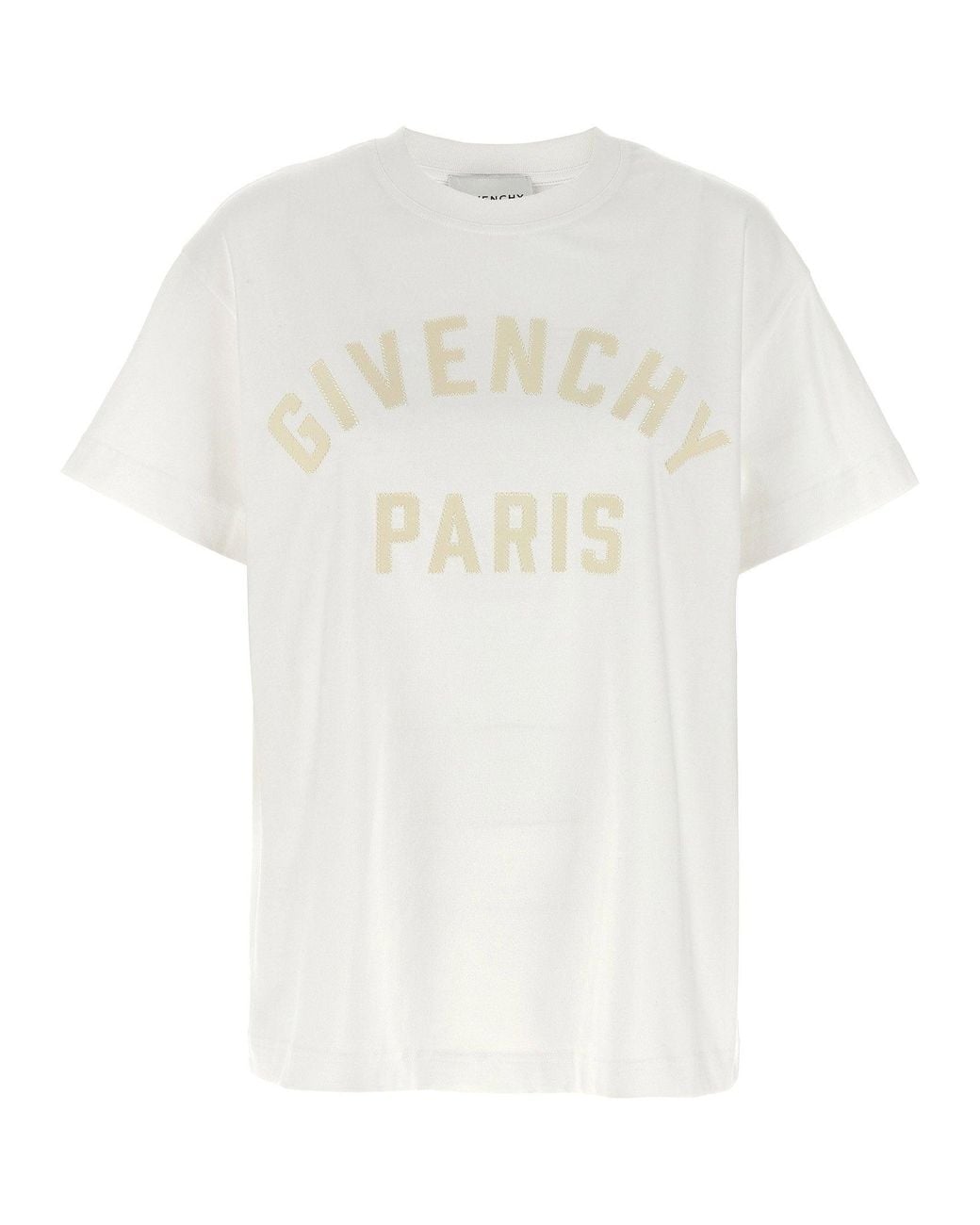 Givenchy White Logo-Embroidered T-Shirt