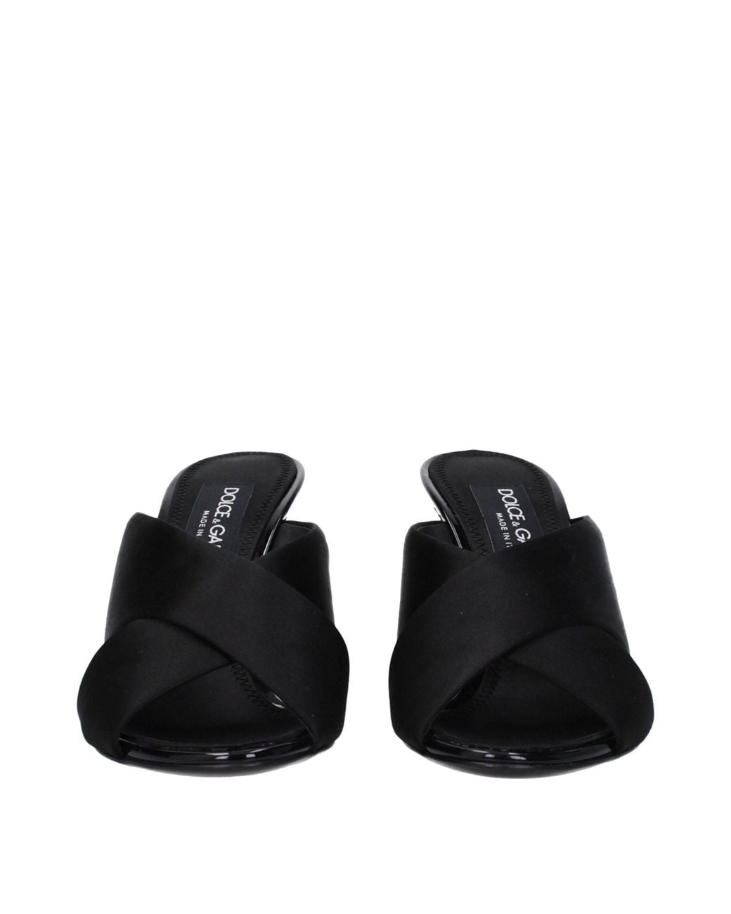 Dolce & Gabbana Black Satin Stiletto Heel Sandals
