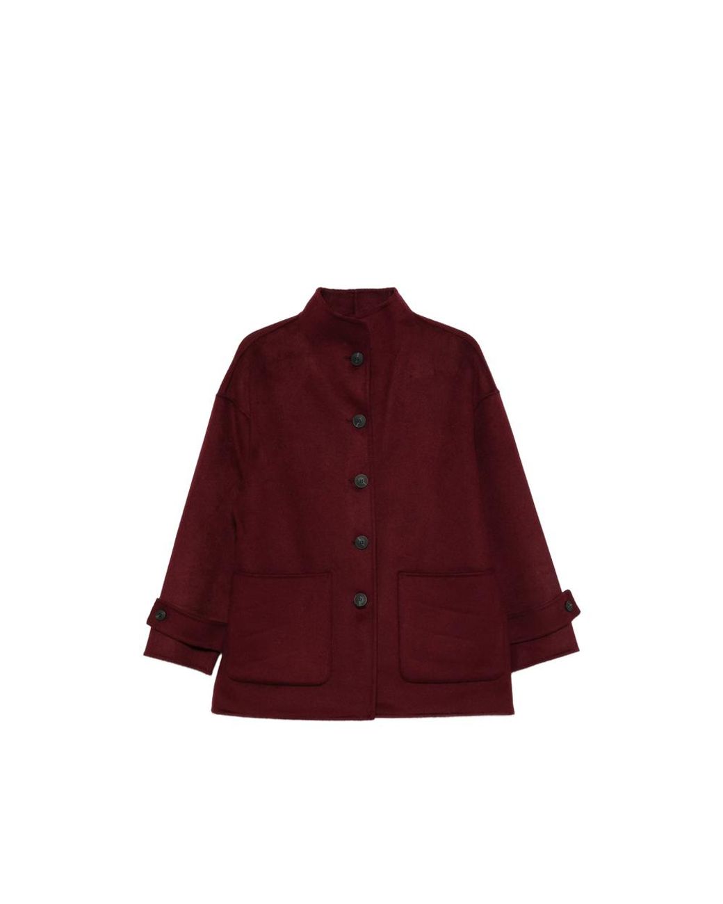 The Dynamis Studio Red Button-Up Wool Coat